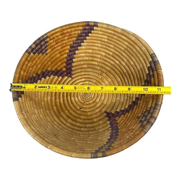 Handwoven Wolof Senegal West Africa Coiled Basket Centerpiece Decor & Storage - Picture 5 of 5